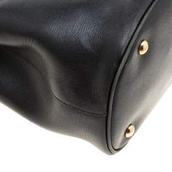 Pre Owned Gucci Black Leather Medium Bright Bit Top Handle Bag