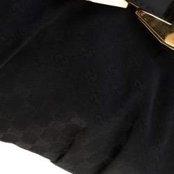 Pre Owned Gucci Black GG Canvas and Leather Queen Hobo