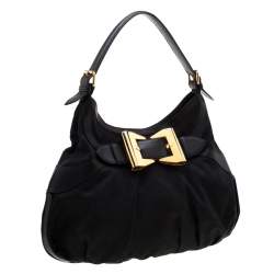 Pre Owned Gucci Black GG Canvas and Leather Queen Hobo
