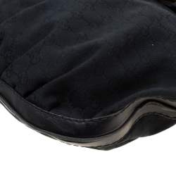 Pre Owned Gucci Black GG Canvas and Leather Queen Hobo