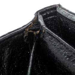 Pre Owned Gucci Black Studded GG Canvas and Leather Mini French Wallet