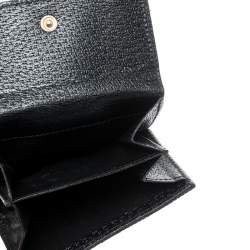 Pre Owned Gucci Black Studded GG Canvas and Leather Mini French Wallet