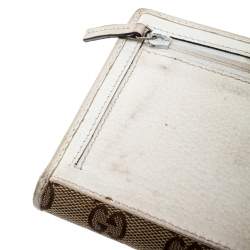Gucci Beige/White GG Canvas and Leather Web Original Continental Wallet