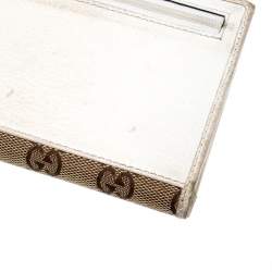 Gucci Beige/White GG Canvas and Leather Web Original Continental Wallet