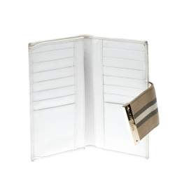 Gucci Beige/White GG Canvas and Leather Web Original Continental Wallet