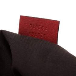 Pre Owned Gucci Red Guccissima Leather Charm Hobo