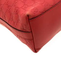 Pre Owned Gucci Red Guccissima Leather Charm Hobo