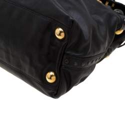 مملوكة مسبقًا Gucci Black Leather Babouska Belted Tote