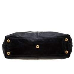 مملوكة مسبقًا Gucci Black Leather Babouska Belted Tote