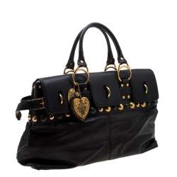 مملوكة مسبقًا Gucci Black Leather Babouska Belted Tote