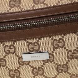مملوكة مسبقًا Gucci Beige/Brown GG Canvas and Leather Front Zip Shoulder Bag