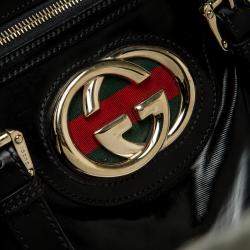 Pre Owned Gucci Black Coated Fabric Dialux Britt Boston Bag