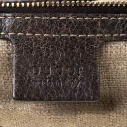 مملوكة مسبقًا Gucci Brown GG Crystal Canvas and Leather Large New Jackie Hobo