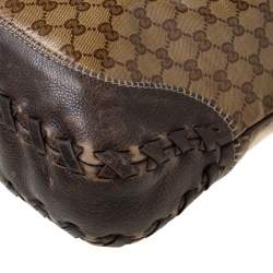 مملوكة مسبقًا Gucci Brown GG Crystal Canvas and Leather Large New Jackie Hobo