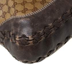 مملوكة مسبقًا Gucci Brown GG Crystal Canvas and Leather Large New Jackie Hobo