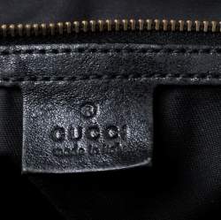 مملوكة مسبقًا Gucci Black GG Canvas and Leather Interlocking Boston Bag