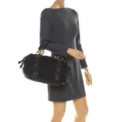 مملوكة مسبقًا Gucci Black GG Canvas and Leather Interlocking Boston Bag