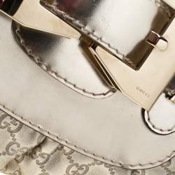 مملوكة مسبقًا Gucci Gold Metallic GG Gucissima Leather Large Dialux Queen Tote