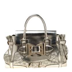 مملوكة مسبقًا Gucci Gold Metallic GG Gucissima Leather Large Dialux Queen Tote