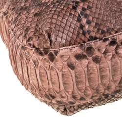 Gucci Brown Python Leather Medium G Wave Hobo