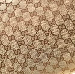 مملوكة مسبقًا Gucci Beige/Brown GG Canvas and Leather Medium Bamboo Bar Tote             