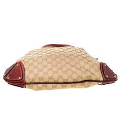 Pre Owned Gucci Beige/Red GG Canvas and Python Medium Babouska Indy Hobo