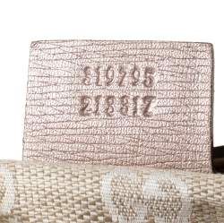 Pre Owned Gucci Metallic Beige Leather Bright Bit Tote