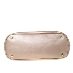 Pre Owned Gucci Metallic Beige Leather Bright Bit Tote