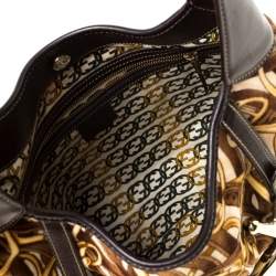 Pre Owned حقيبة غوتشي  85th أنيفرسري بريت قطيفة طباعة هورسبيت بنية