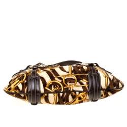 Pre Owned حقيبة غوتشي  85th أنيفرسري بريت قطيفة طباعة هورسبيت بنية