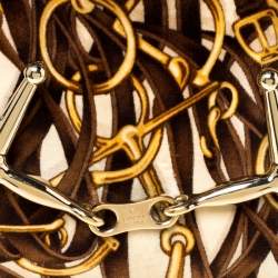 Pre Owned حقيبة غوتشي  85th أنيفرسري بريت قطيفة طباعة هورسبيت بنية