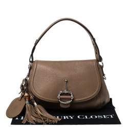 Gucci Brown Leather Medium Techno Horsebit Hobo