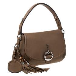 Gucci Brown Leather Medium Techno Horsebit Hobo