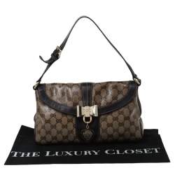 مملوكة مسبقًا Gucci Beige/Brown GG Crystal Canvas and Leather Small Duchessa Shoulder Bag