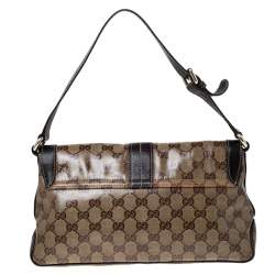 مملوكة مسبقًا Gucci Beige/Brown GG Crystal Canvas and Leather Small Duchessa Shoulder Bag