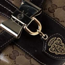 مملوكة مسبقًا Gucci Beige/Brown GG Crystal Canvas and Leather Small Duchessa Shoulder Bag
