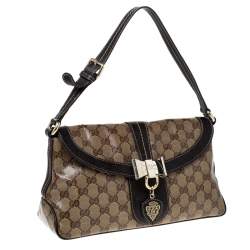 مملوكة مسبقًا Gucci Beige/Brown GG Crystal Canvas and Leather Small Duchessa Shoulder Bag
