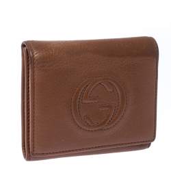 Gucci Brown Leather Trifold Wallet