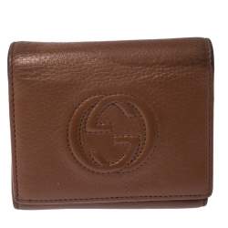 Gucci Brown Leather Trifold Wallet