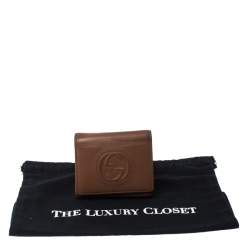 Gucci Brown Leather Trifold Wallet