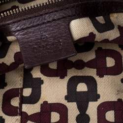 Pre Owned Gucci Brown Guccissima Leather Small Indy Top Handle Hobo Bag