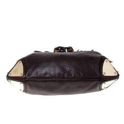 Pre Owned Gucci Brown Guccissima Leather Small Indy Top Handle Hobo Bag