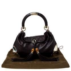 Pre Owned Gucci Brown Guccissima Leather Small Indy Top Handle Hobo Bag