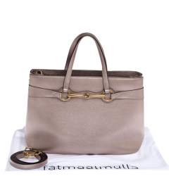 مملوكة مسبقًا حقيبة غوتشي يد علوية برايت بيت  جلد بيج ميتالك