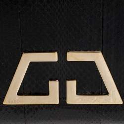 مملوكة مسبقًا حقيبة كلتش غوتشي قلاب G Night جلد ثعبان سوداء