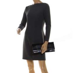 مملوكة مسبقًا حقيبة كلتش غوتشي قلاب G Night جلد ثعبان سوداء