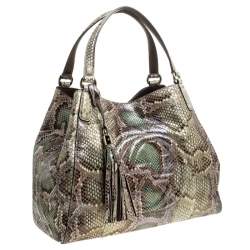 Pre Owned Gucci  Multicolor Python Leather Medium Shoulder Bag