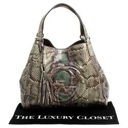 Pre Owned Gucci  Multicolor Python Leather Medium Shoulder Bag