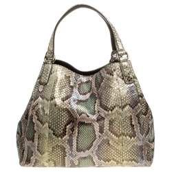 Pre Owned Gucci  Multicolor Python Leather Medium Shoulder Bag