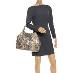 Pre Owned Gucci  Multicolor Python Leather Medium Shoulder Bag